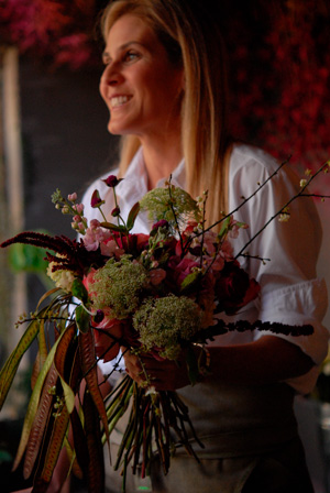 Retrato de Lucia Milan em seu atelier
